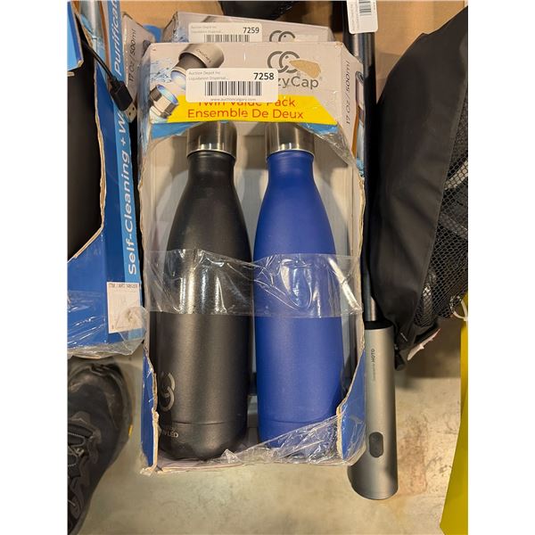 Two 500ml Stainless Steel Bottles – Black And Blue