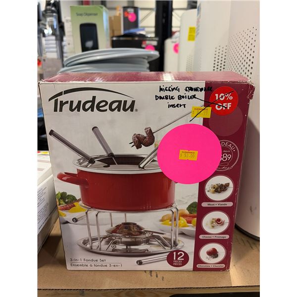 Trudeau 3-in-1 Fondue Set with Double Boiler Insert