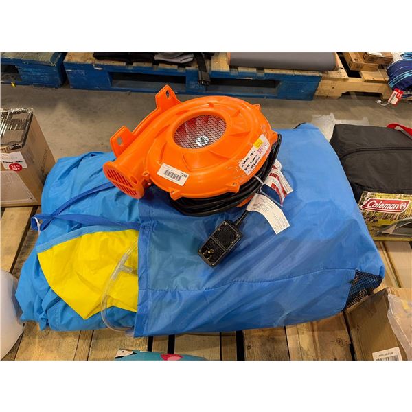 Inflatable Slide with Fan Motor for Recreational Use