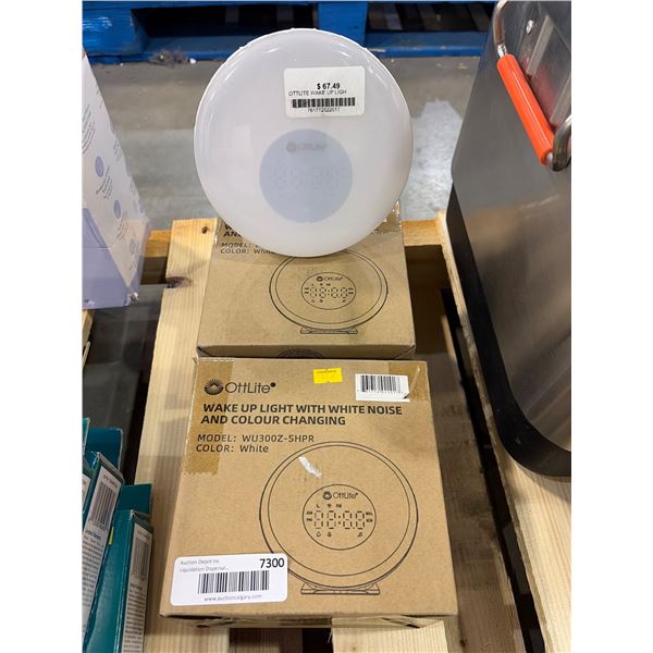 2 OttLite Wake-Up Lights With Color Changing and White Noise, Model WU3002-SHPR