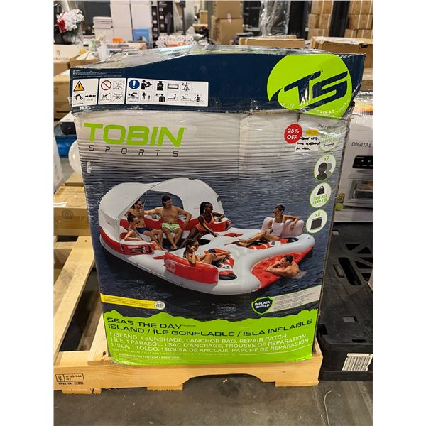 Tobin Sports Island Inflatable with Anchor and Seats