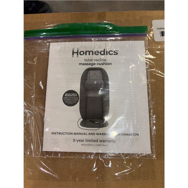 HoMedics Total Recline Shiatsu Massage Cushion MCS-1010HRM-CA