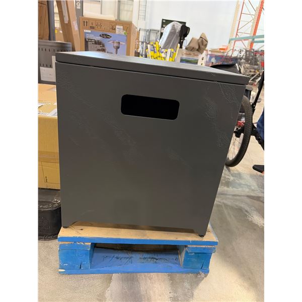 Metal Tank Cover with Rectangular Cutout and Dark Finish