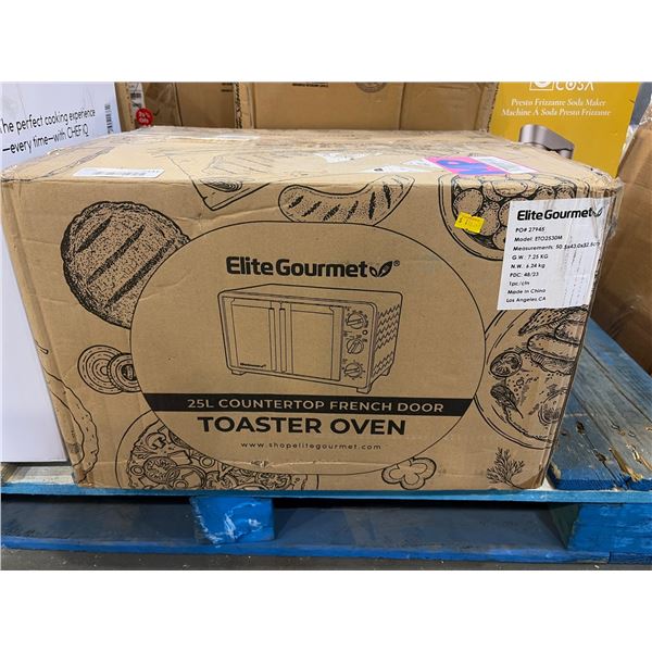 Elite Gourmet 25L Countertop French Door Toaster Oven Model ETO2530M