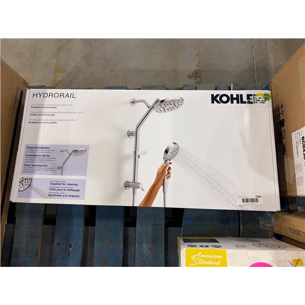 Kohler Hydrorail 3-in-1 Multifunction Shower Column Kit in Polished Chrome Finish