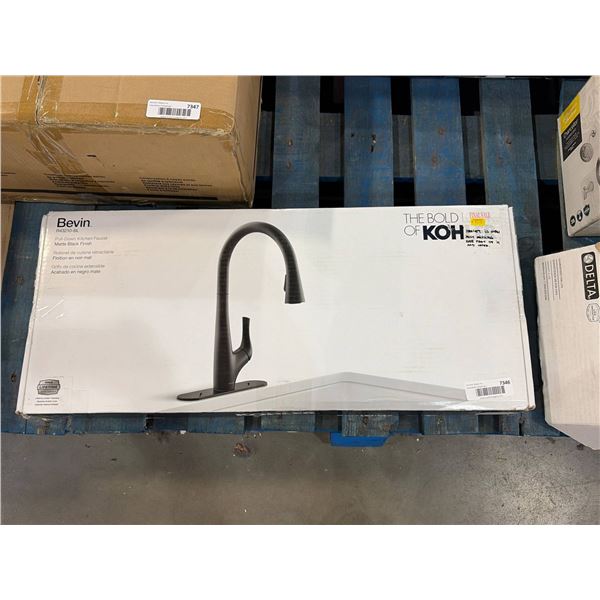 Kohler Bevin R43210-BL Pull-Down Kitchen Faucet in Matte Black