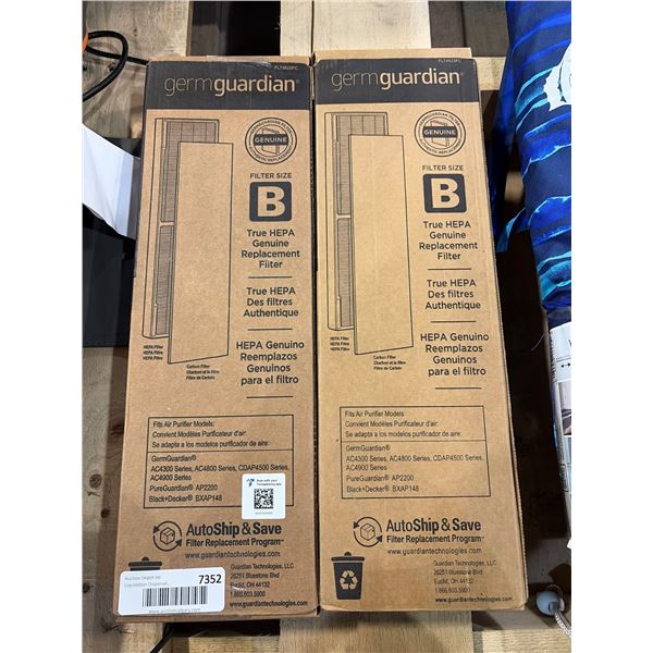 2 GermGuardian FLT4825 True HEPA Replacement Filters B
