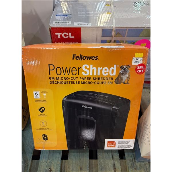 Fellowes PowerShred 6M Micro-Cut Paper Shredder, 6-Sheet Capacity