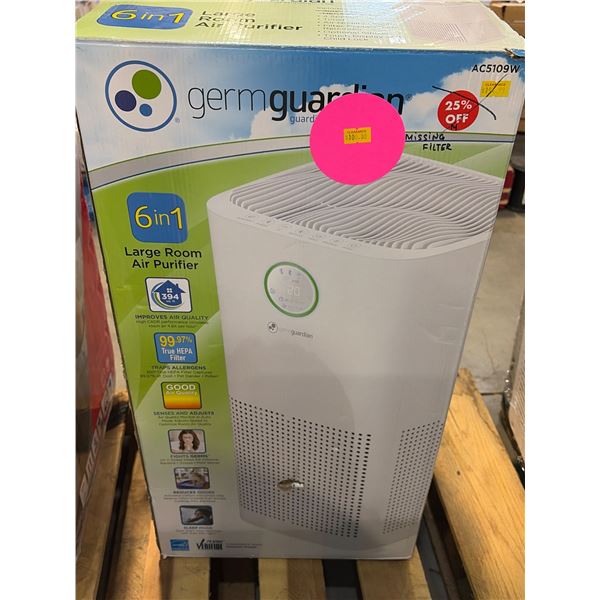 GermGuardian AC5109W 6-in-1 Large Room Air Purifier