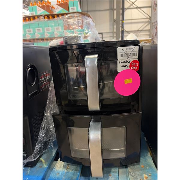 Gourmia 4 Dish Dual Basket Air Fryer With Dual Cook Feature