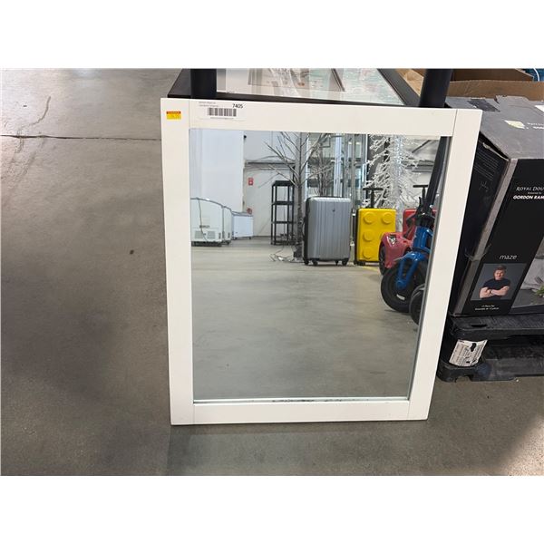 Wall-Mounted Rectangular Mirror with White Frame