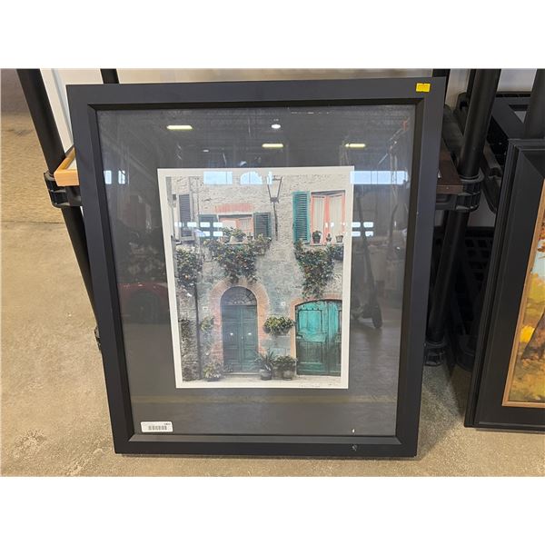 Framed Artwork Depicting European-Style Architecture