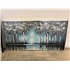 Image 1 : Framed Landscape Artwork Featuring Trees and Reflective Water Scene