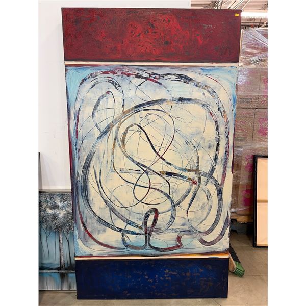Abstract Mixed-Media Painting on Stretched Canvas