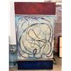 Image 1 : Abstract Mixed-Media Painting on Stretched Canvas