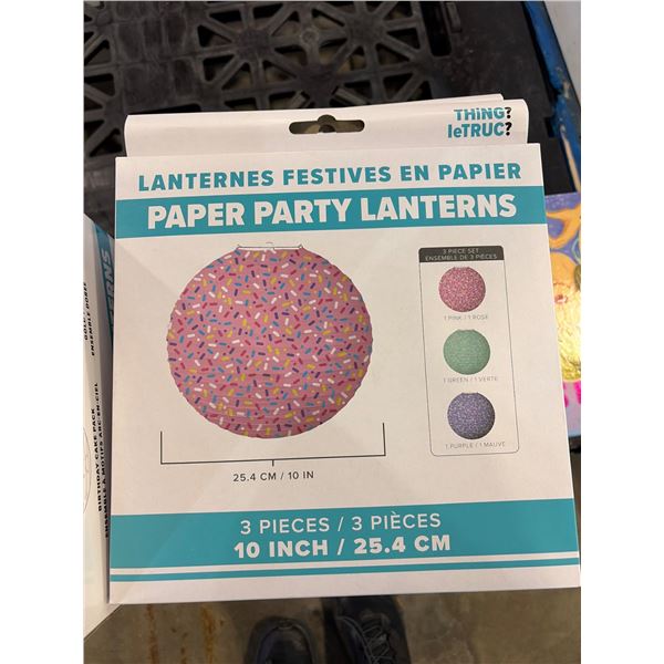 Paper Party Lanterns Lot with 16 Packs, 10-Inch Diameter, Multicolor