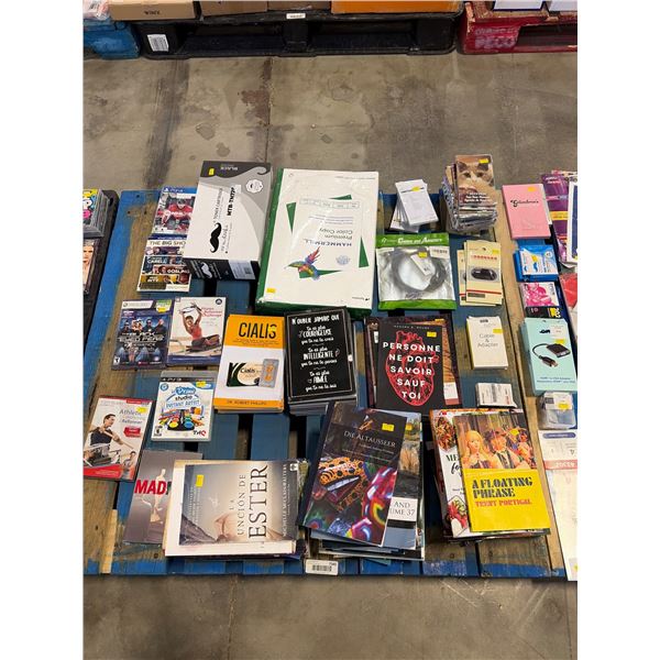 PALLET LOT – Office Supplies, Books, Multimedia, and Electronics Lot