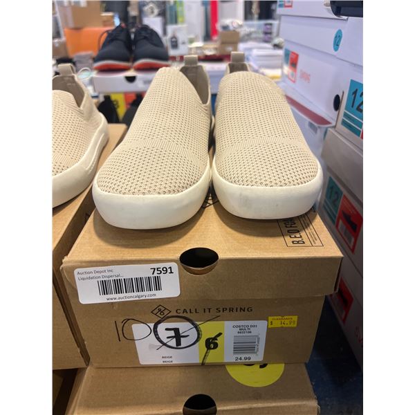 Call It Spring Beige Slip-On Shoes, US Size 10