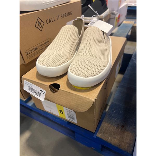 Call It Spring Beige Slip-On Shoes, Size 6