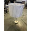 Image 1 : Modern Table Lamp With Clear Glass Base and White Shade