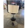 Image 1 : Table Lamp With Glass Base and Fabric Shade