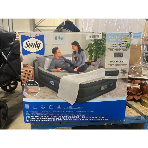 Sealy Queen Air Mattress With Built-In Pump and Carry Bag