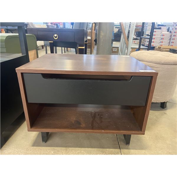 Nexera 1-Drawer Nightstand in Truffle and Black Finish