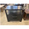 Image 1 : 2-Drawer Black Nightstand With Open Shelf