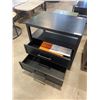 Image 2 : 2-Drawer Black Nightstand With Open Shelf