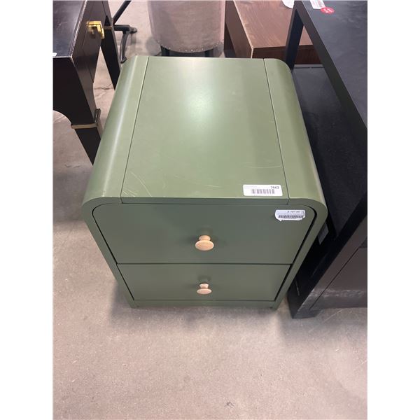 Green Storkcraft Santos Nightstand with Two Drawers