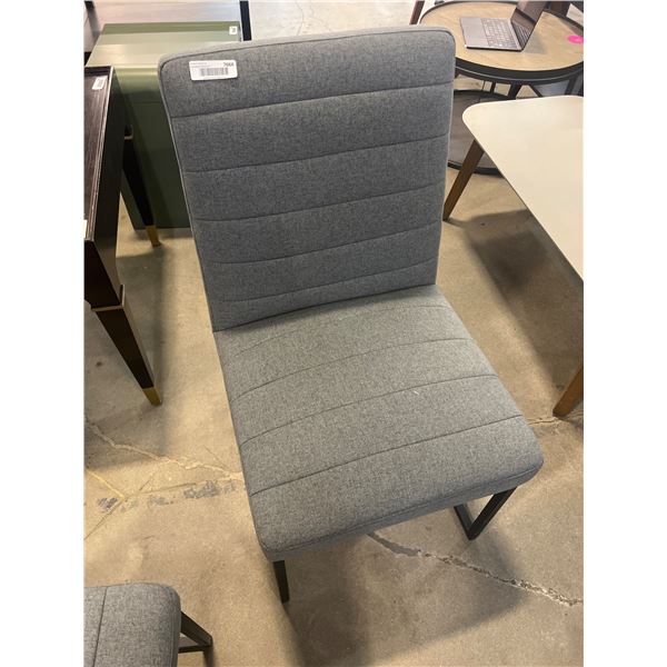 Gray Upholstered Metal Frame Dining Chair