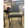 Image 2 : Gray Upholstered Metal Frame Dining Chair