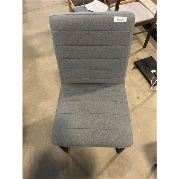 Grey Upholstered Modern Dining Chair with Metal Frame