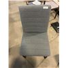 Image 1 : Grey Upholstered Modern Dining Chair with Metal Frame