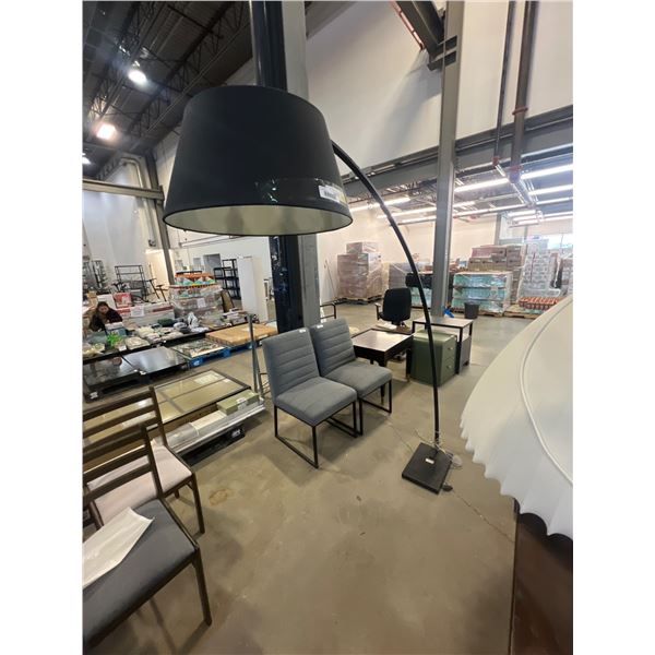 Tornado Vortex Black Floor Lamp with Arched Design
