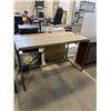 Image 1 : Rectangular Wooden and Metal Desk with Minimalist Frame Design