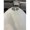 Image 3 : White Pendant Light Fixture with Ribbed Design and Metal Base
