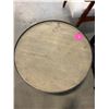 Image 3 : Round Metal Frame Accent Table With Glass Top and Wood Surface