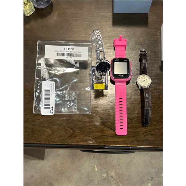 3 Watches: Citizen Eco-Drive, VTech DX2, and Seiko Quartz
