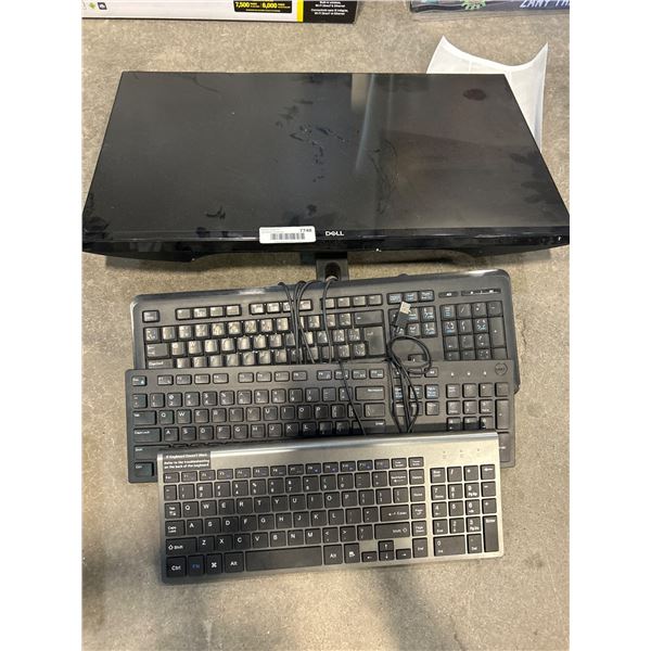 Dell SE2216H Monitor and Three Wired Keyboards