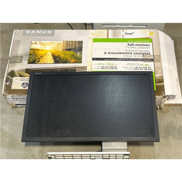 Acer Monitor and Sanus Full-Motion TV Wall Mount Bundle