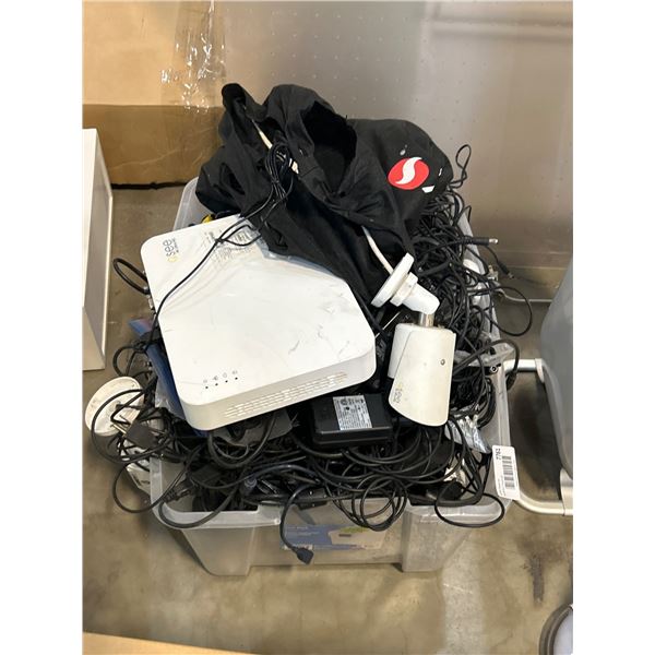 Electronics and Cables Including White Network Device