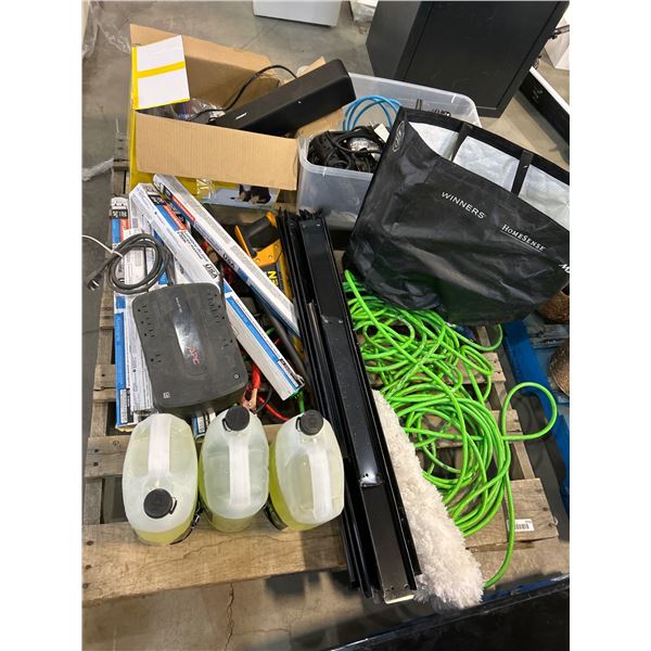 PALLET LOT – Electronics, Tools, and Accessories Bundle Featuring Cables, Fluid Containers,
