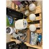 Image 3 : PALLET LOT – Home and Outdoor Items Including Lighting Fixture, Fan, Rice Cooker, Pool, and
