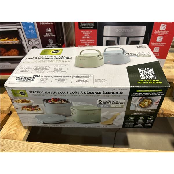 GreenPan Electric Lunch Box Set with Two Lunch Boxes in Blue and Green