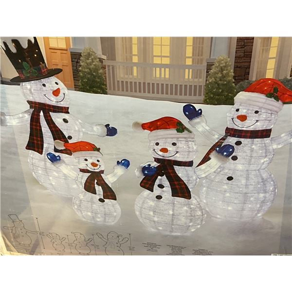 Snowman Family 4-Piece Outdoor Decoration With LED Lights