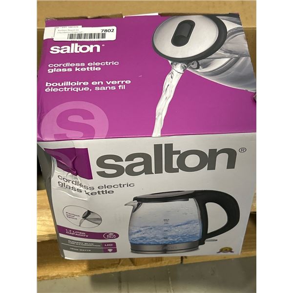 Salton Cordless Electric Glass Kettle with 1.7-Liter Capacity