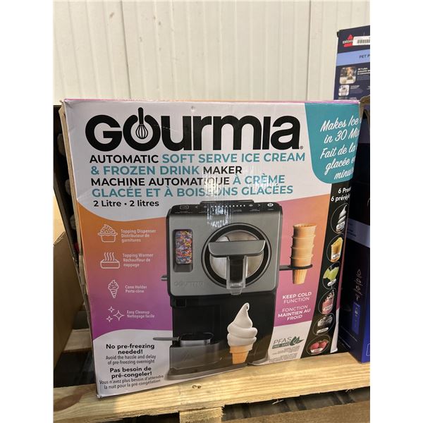 Gourmia Automatic Soft Serve Ice Cream and Frozen Drink Maker, 2 Liters