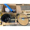 Image 1 : Lot Including Utility Mirror, Pump, Plastic Cutlery, and Plastic Containers