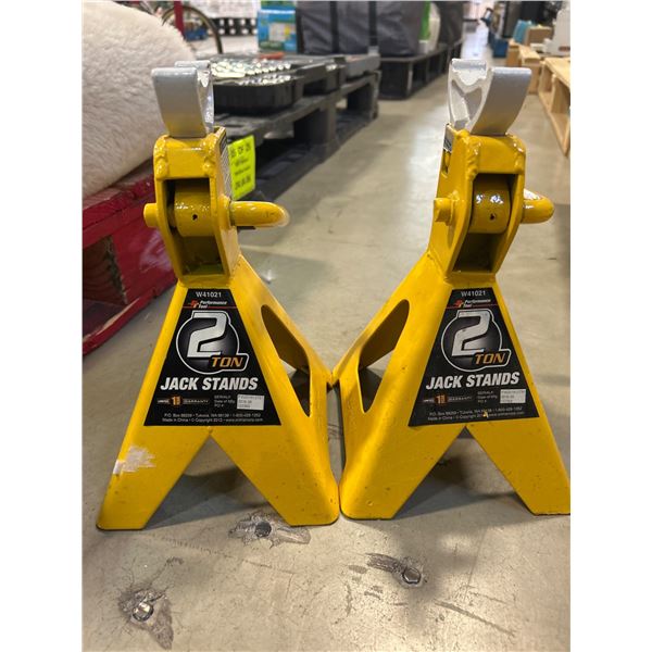 Performance Tool W41021 2-Ton Jack Stands, Yellow Steel